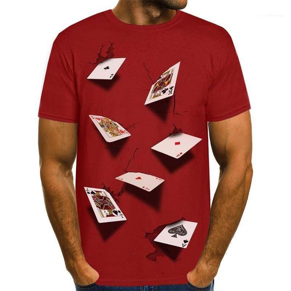 

sleeved tees 3d poker designer mens tshirts summer fashion stylish casual short, White;black