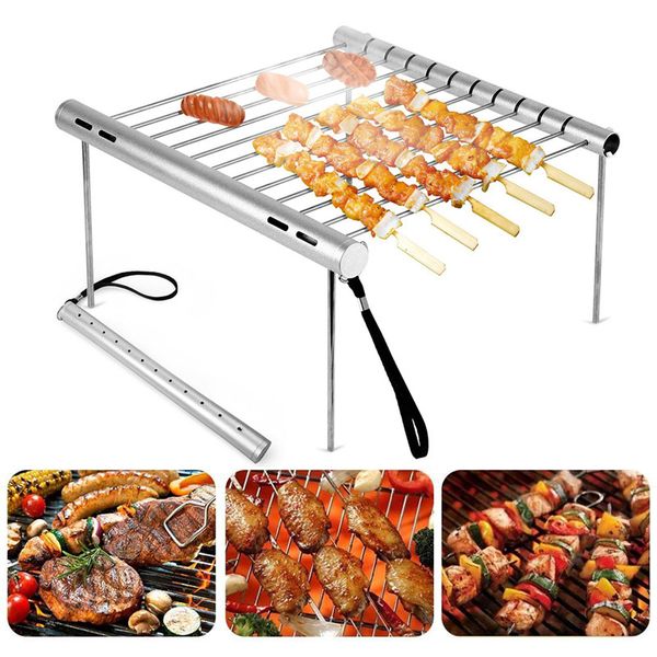 

grills portable stainless steel bbq grill folding mini pocket barbecue accessories for home park use