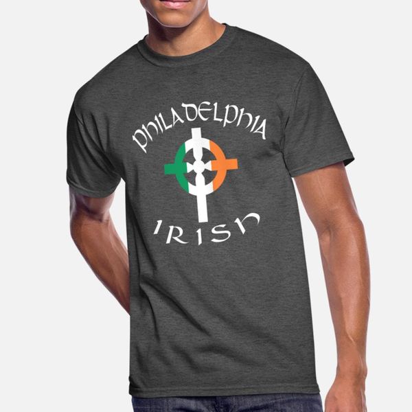 

ireland pride philadelphia irish celtic cross t shirt men print cotton crew neck clothes fitness new fashion summer style cool shirt