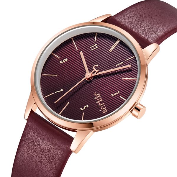

cute simple julius women's watch japan mov't hours fashion clock real leather bracelet girl's birthday lucky gift box, Slivery;brown