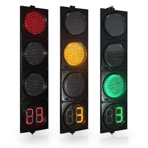 

traffic light 12inch round red yellow green with two digits countdown timer