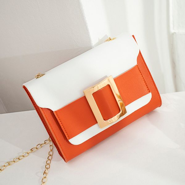 

2020 flap leather small shoulder bag women bag korean personality chain small square summer buckle crossbody girl purse