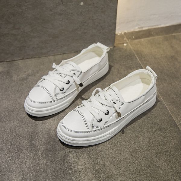 

women's shoes, spring 2020 new flat breathable round casual shoes, Black