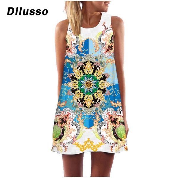 

women summer dress 2020 print sleeveless dress loose mini sundress beach vestido ropa mujers vestidos#d3, Black;gray