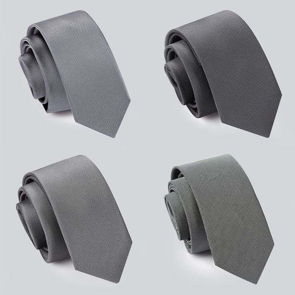 

2020 new designers brands fashion business casual 5cm slim ties for men necktie formal work with gift box gray, Black;gray
