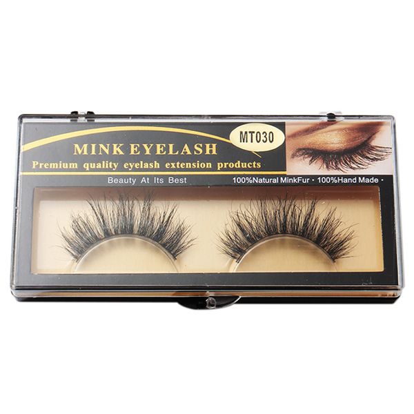 

1 pair fashion 3d beauty 100% horsehair false eyelashes makeup thick long mt030