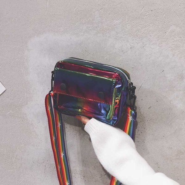

glossy rainbow colors small square bags for women 2020 popular female shoulder bag pu leather design crossbody bags handbags