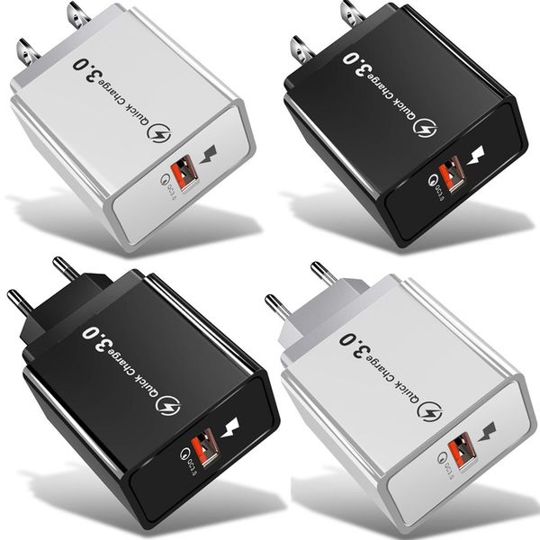 

18w qc3.0 quick charge rapid speed wall charger adapter for iphone samsung lg android phoen pc mp3 eu us plug