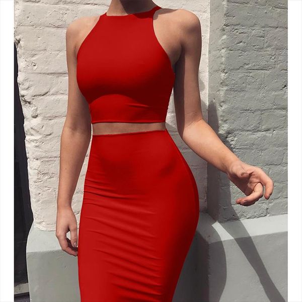 

basic vest dress women hollow out waist high stretch dress summer solid brief casual dress bodycon pencil midi dresses, Gray