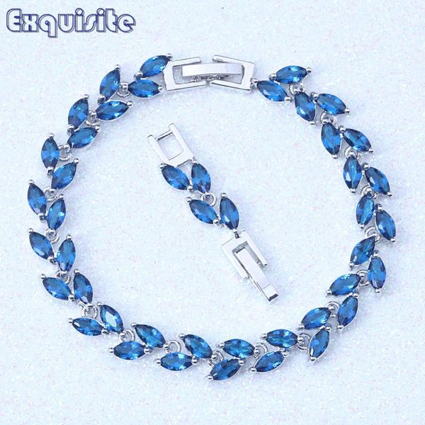 

romantic blue cubic ziconia bracciali donna charm bracelet for women crystal trendy jewelry valentine's day gift s164, Black