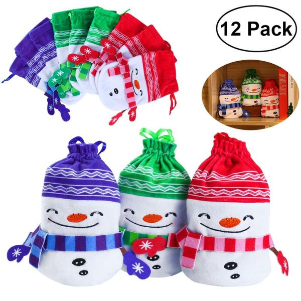 

gift wrap pbpbox 12pcs christmas plush drawstring candy bag pouch holiday decorative supplies 3 colors