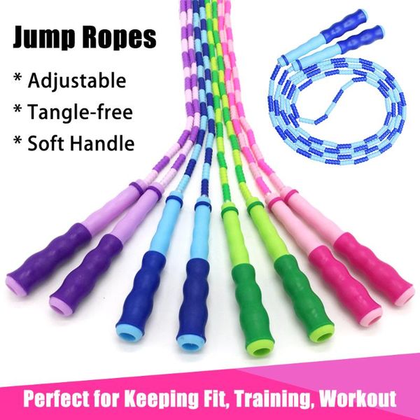 

jump ropes 1pc creative soft tpu beads skipping rope nylon for kids indoor sport workout keeping fitness training equipment