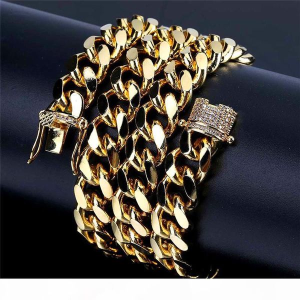 

10mm 18''22'' miami cuba gold chains for men 2018 luxury silver necklace bling cz hip hop chain jewelry