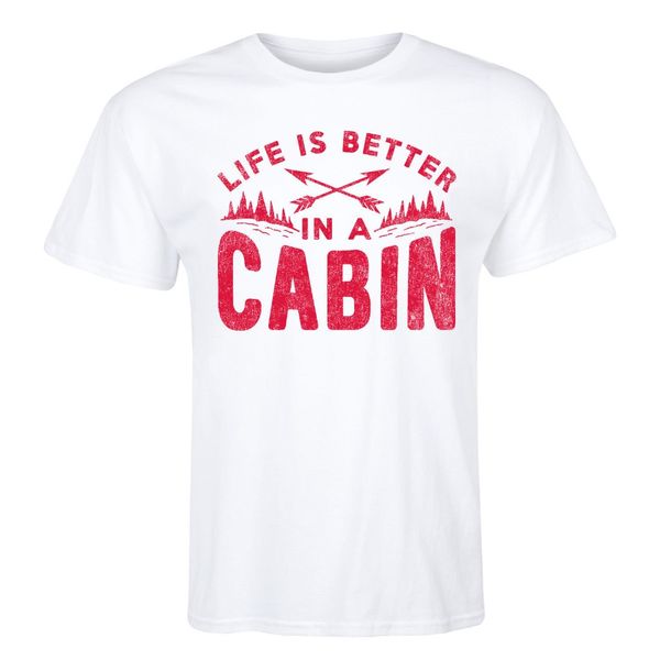 

2019 new t-shirts men mens clothing life is better in a cabin - short sleeve teeshirts