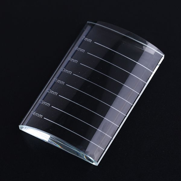 

fashion 1pcs clear glass false eyelash extension pallet fake eye lashes u-shape crystal holder adhesive glue pad eye makeup tool