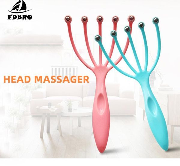 

fdbro head massager massage steel claw ball manual multifunctional manual plastic head pain relief care healthy nursing relaxing