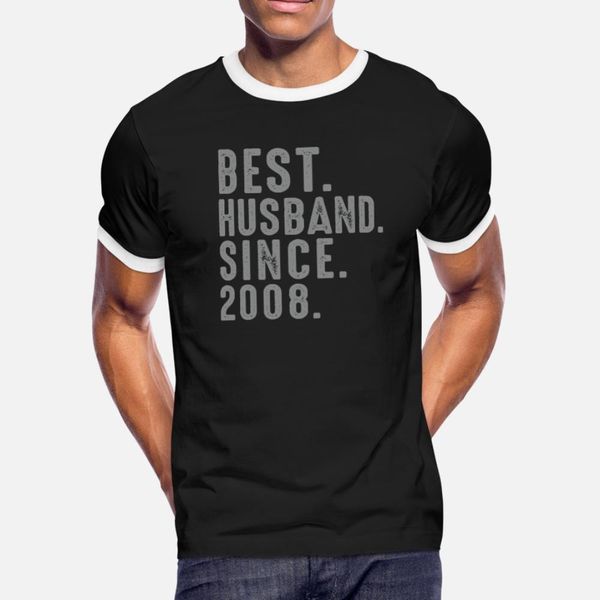

husband. since. 2008 11th wedding t shirt men printing tee shirt round collar gents interesting comical spring family shirt
