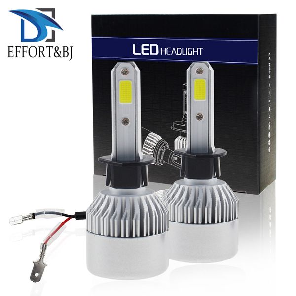

effort&bj h7 car headlight h1 h3 3 h4 led bulb h8 h9 h11 9005 9006 72w 8000lm 6000k s21 auto headlamp