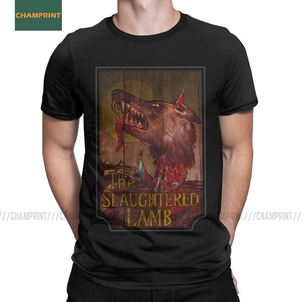 

мужчины t-shirt американский оборотень в лондоне slaughtered lamb хлопка tee shirt с коротким рукавом horror монстр t shirt tops плюс размер
