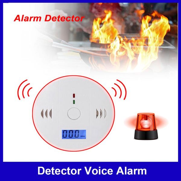 

carbon monoxide alarm detector voice alarm safety sensor without cell, Black;white