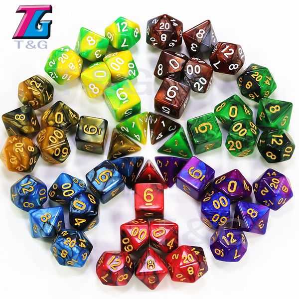 

7 sets of dice 20 sided dice digital dice table games trpg dnd kesulu coc 7 colors