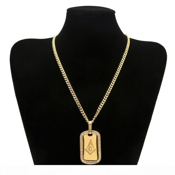 

5mm copper cuban chain ag arc-shaped gilded masonic dog brand stainless steel gold-plated hip hop women men pendant necklace jewelry, Silver