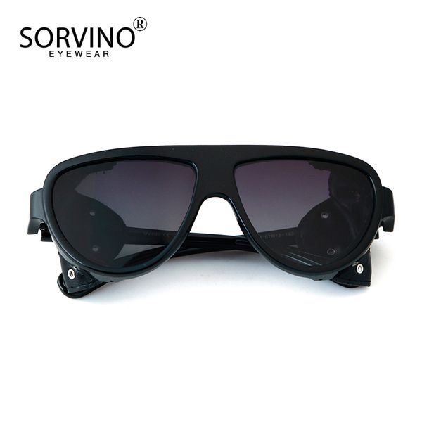 

sorvino vintage pu leather side shades round sun glasses steampunk gothic goggles polarized sunglasses for men, White;black