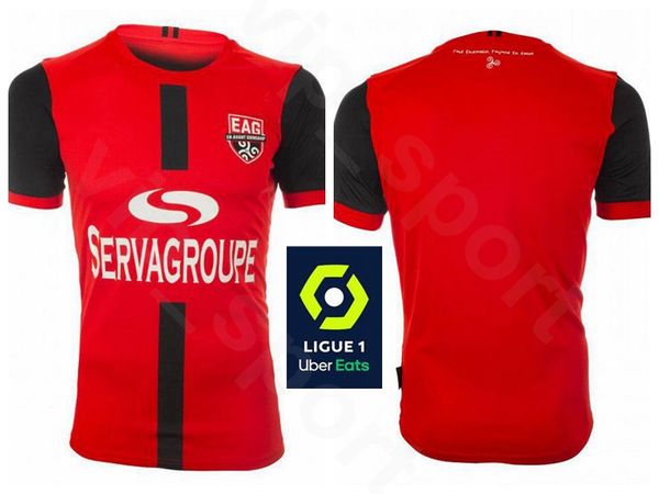

20 21 ea guingamp 13 gomis soccer jersey 22 pele 9 pierrot 12 ngbakoto 23 rodelin 6 phiri 18 ntep football shirt kits, Black;yellow