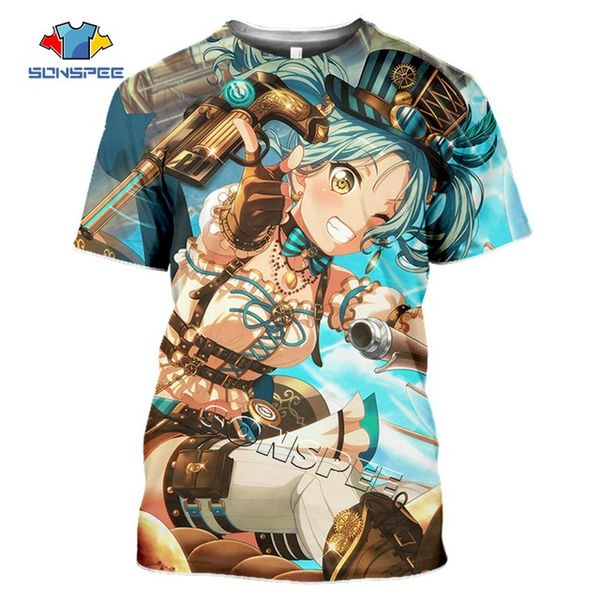 

anime cute girl bang dream summer 3d print shirts horror humor humor men clothing