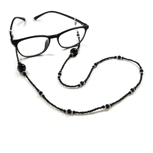 

pearl bead white black small beaded chain eyeglasses reading glasses rope sunglasses strap cord holder necklace band accessories, Silver