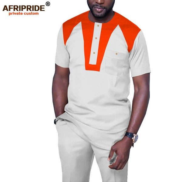 

mens 2 pieces african dashiki dashiki shirts with ankara pants casual tracksuit set blouse pockets afripride a1916066, Gray