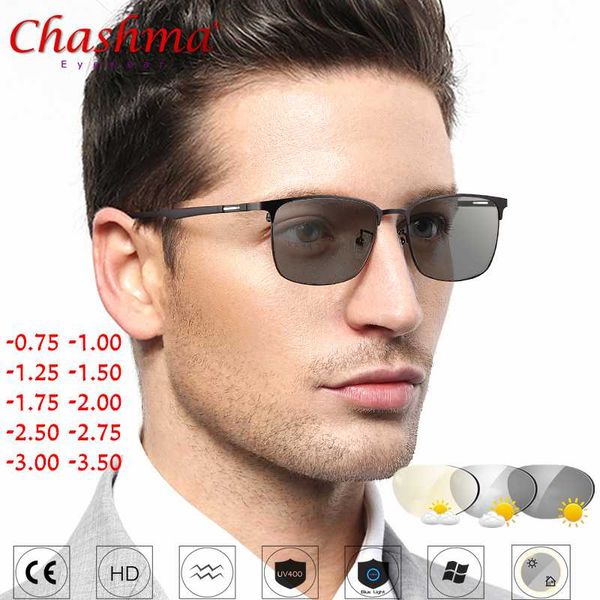 

myopia sunglasses pchromic finished myopia eyeglasses frame men women sun glasses eyewear -0.5 -0.75 -1.0 -1.5 -1.75, Black