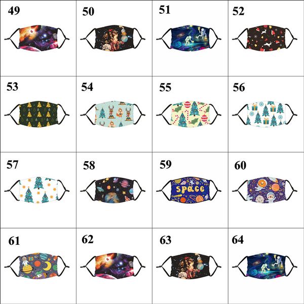

kid christmas face mask santa clause elk galaxy men women mouth with 1 filter xmas fashion reusable dust party parent child mask