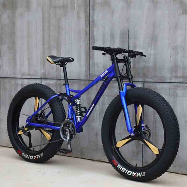 

new 26-inch 27-speed three-knife all-in-one wheel off-road beach snowmobile ultra-wide 4.0 big tire mountain bike