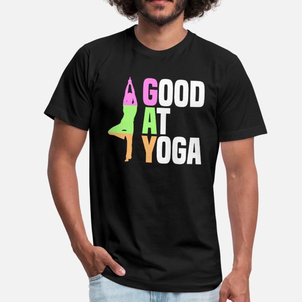 

good at yoga vriksasana tree pose gift t shirt men printed cotton crew neck solid color fitness fashion spring autumn letters shirt