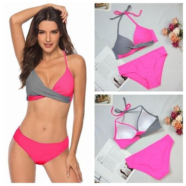 

bikini 2020 plus size swimwear women set striped 2 piece swimsuit tankini push up bathing suit beach wear biquini s xxl, White;black