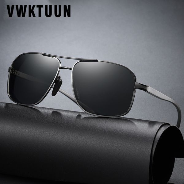 

vwktuun aluminum magnesium sunglasses men polarized coating mirror shade male eyewear uv400 sun glasses for men driving glassses, White;black
