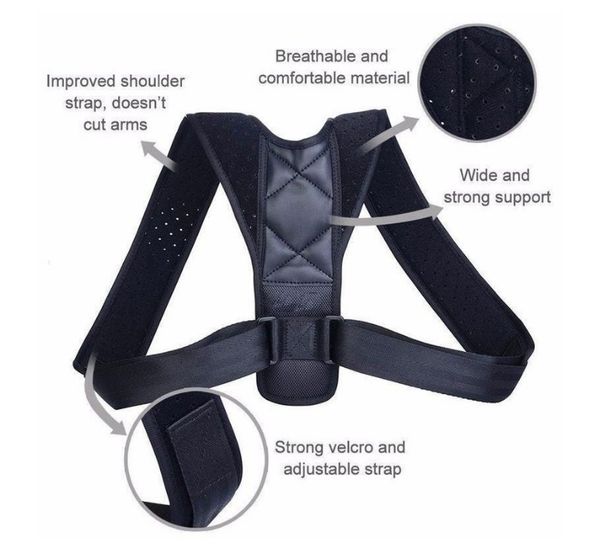 

back correcting belt correcting posture shoulder fixing belt scapula fixing belt collarbone correcting cotton thin body shaping jacket black, Black;white