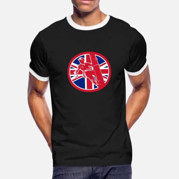 

british linesman union jack flag icon t shirt men printing short sleeve size s-3xl leisure crazy authentic spring autumn normal shirt