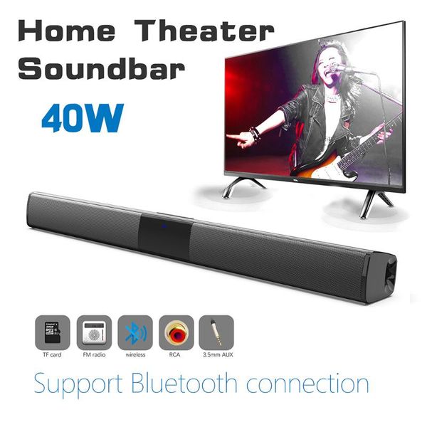 

wireless bluetooth speaker 40w soundbar with subwoofer tv home theater boombox dvd player computer speakers tf card sound bar