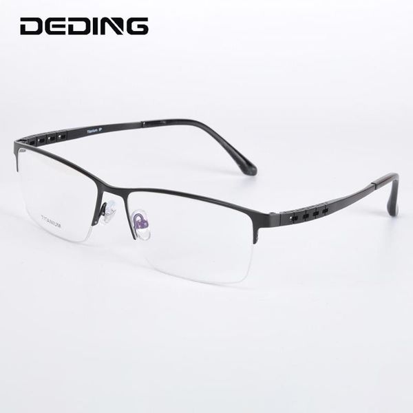 

чистый титан супер большого очки кадр мужчина flexible temple половина rim оправа предписание близорукость оптический frame очки dd1585, Black