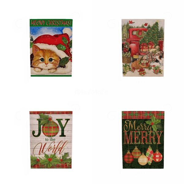 

christmas couplets garden flags linen christmas couplets banner festival flag keep america great again president election#891