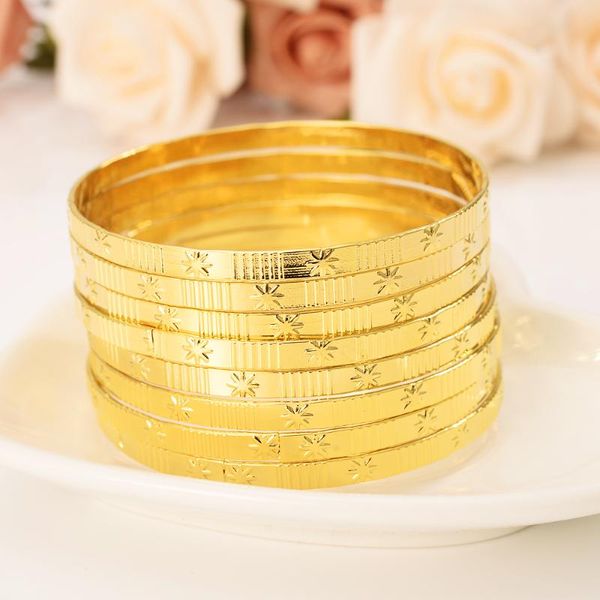 

68mm gold dubai india ethiopian bangle for women men bracelet party jewelry african arab accessories wedding party gifts, Golden;silver