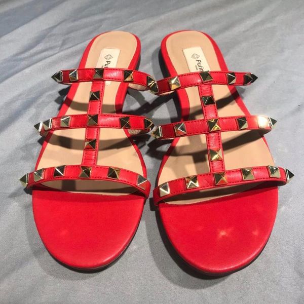 

womens red leather sandals flats, Black