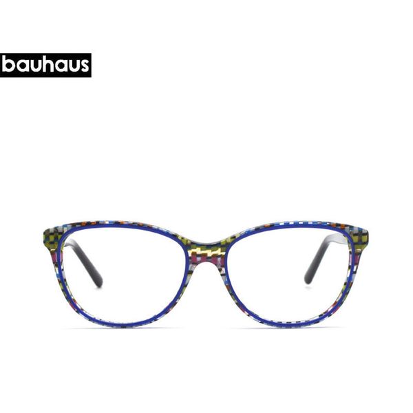 

bauhaus two colors ultralight cat eyeglasses small face glasses frame acetate for women design presbyopic frame optical, Black
