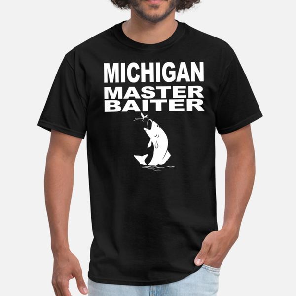 

michigan master baiter напуганных шуток тенниска мужчины дизайн 100% хлопок s-3xl костюм сыпучего basic летом уникальная рубашка