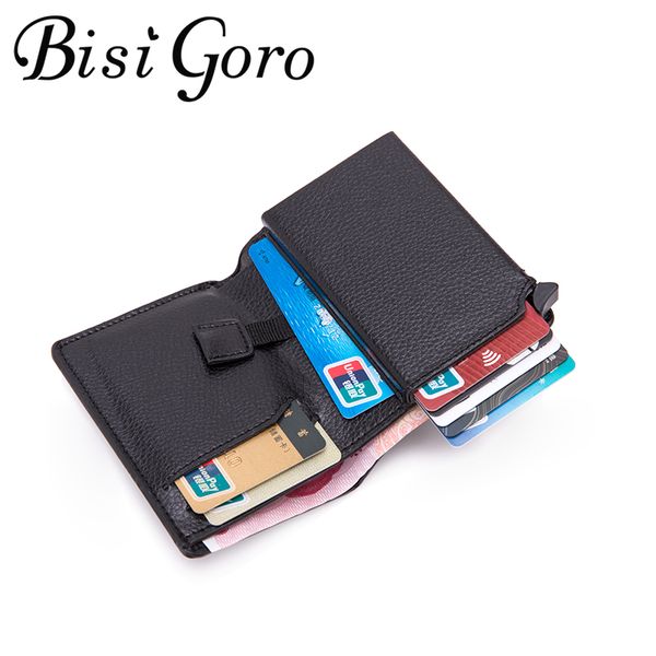 

wallets bisi goro men slim wallet id card holder magic pu leather small money bag women purses carbon fiber, Red;black