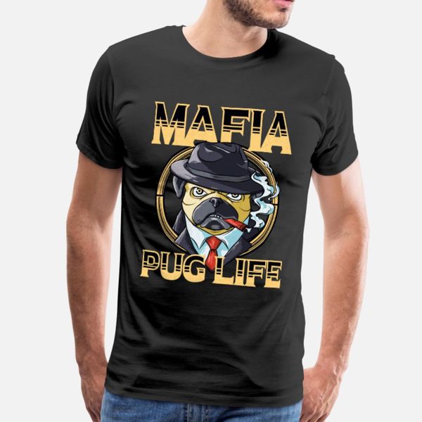 

mafia pug life t shirt men customized tee shirt round collar kawaii fit new style summer letters shirt