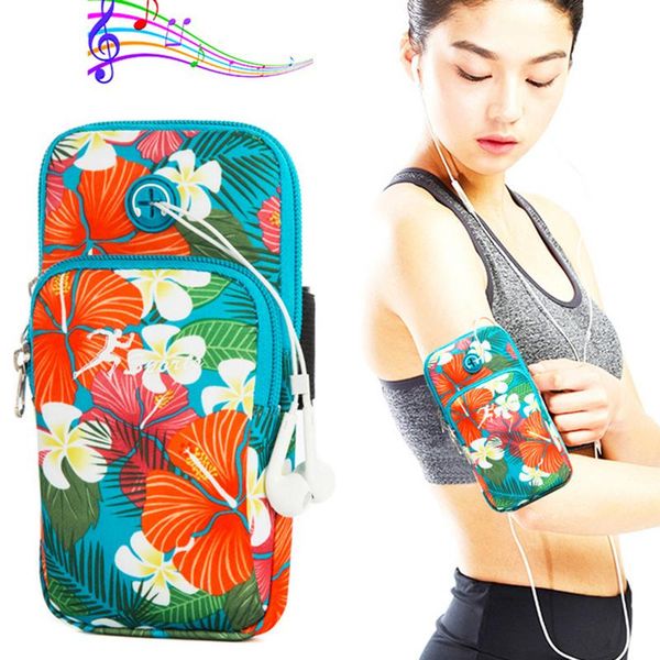 

summer women mini crossbody bags flower outdoor arm bag waterproof nylon small shoulder bag for phone shopping