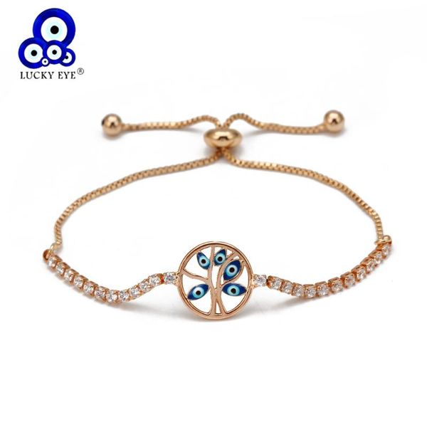 

lucky eye blue turkish evil eye charm bracelet gold silver color chain bracelet adjustable for women girls fashion jewelry bd356, Golden;silver